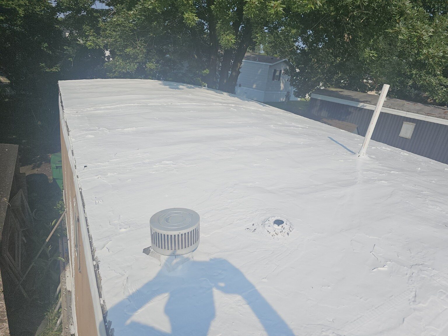 Existing flat roof before Top Notch Roofing began work