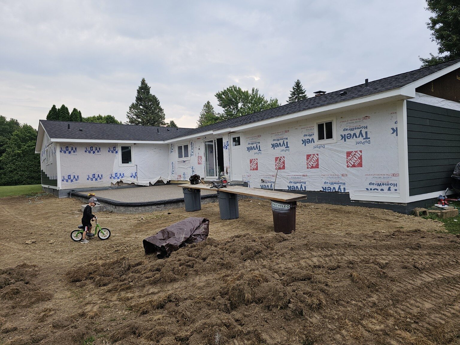 Home prepared for new Hardie board siding