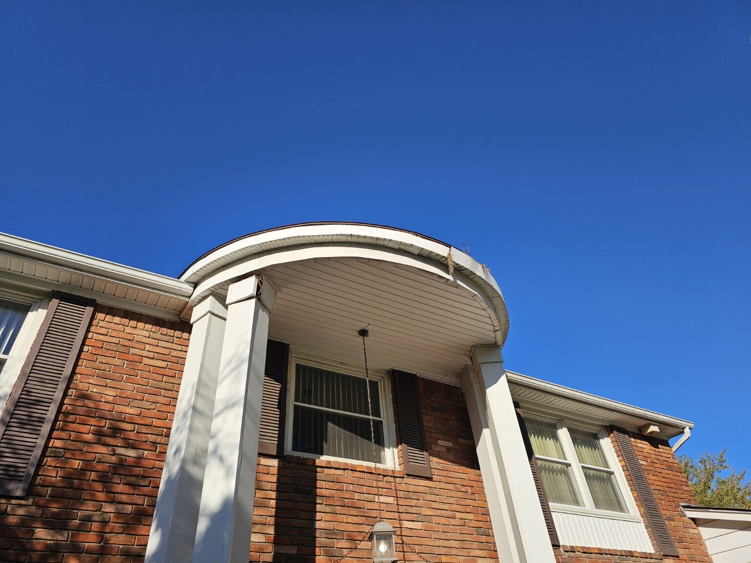 Completed exterior trim and curved roof detail
